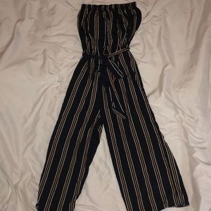 Striped Navy Blue Jumpsuit